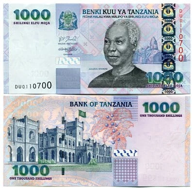 Tanzania 1000 Shillings 2003 r. UNC