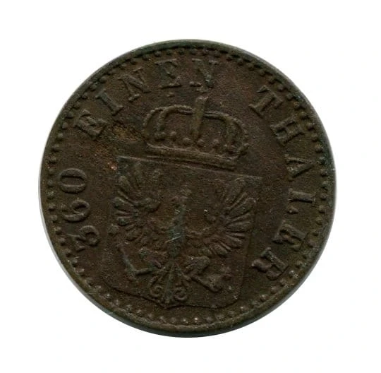 Prusy 1 Pfenning 1860 r. 360 Einen Thaler