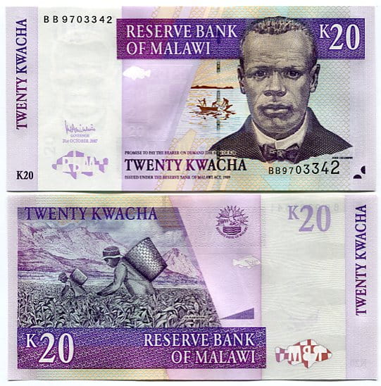 Malawi 20 Kwacha 2007 r. UNC 