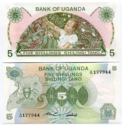 Uganda 5 szylingów 1982 r. UNC
