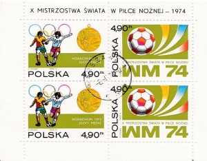 Bloczek 1974 r. X Mistrzowsta Świata w piłce nożnej w RFN