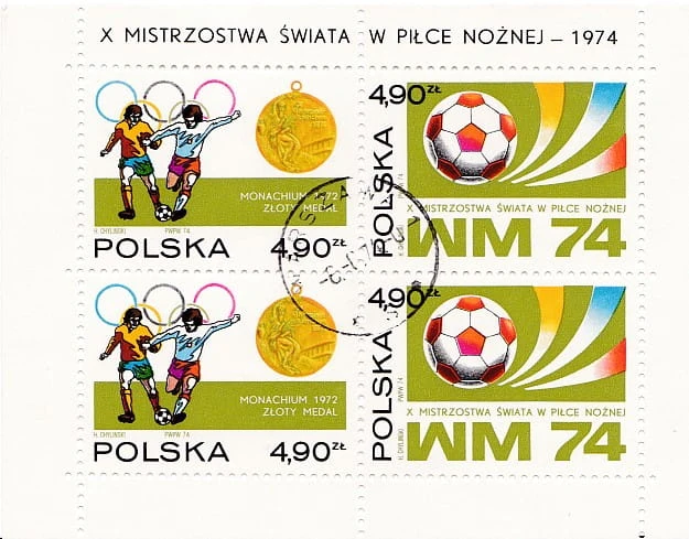 Bloczek 1974 r. X Mistrzowsta Świata w piłce nożnej w RFN