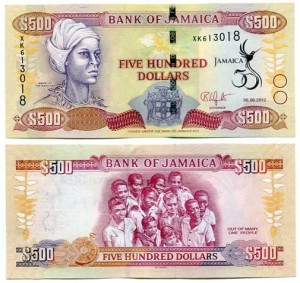 Jamajka 500 Dolarów 2012 r. UNC