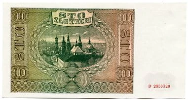 Banknot 100 zł 1941 r. 
