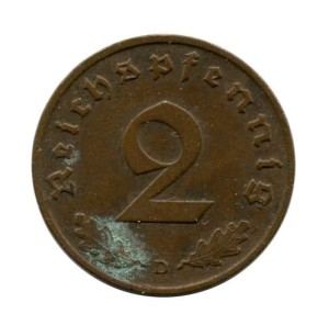 Niemcy 2 Pfennig 1938 r.
