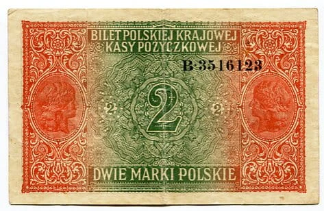 Banknot 2 Marki Polskie 1916 r.