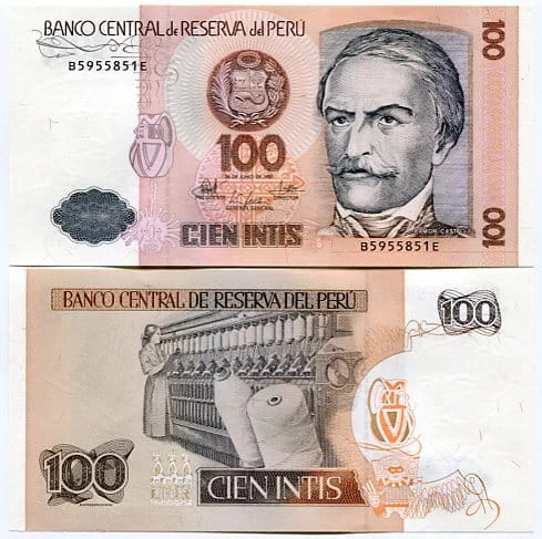 Peru 100 Intis 1987 r. UNC
