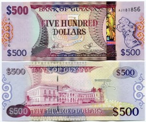 Gujana 500 Dolarów 2011 r. UNC