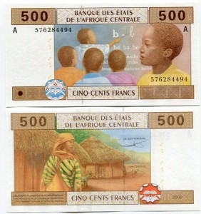 Gabon 500 Francs 2002 r. UNC