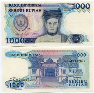 Indonezja 1000 Rupiah 1987 r. UNC
