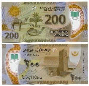Mauretania 200 Ouguiya 2017 r. Polimer UNC