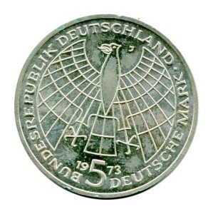 Niemcy 5 Marek 1973 r. 500 Anniv - Brith of Nikolaus Kopernikus