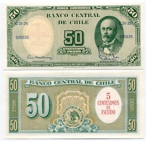 Chile 50 Pesos 1960 r. UNC