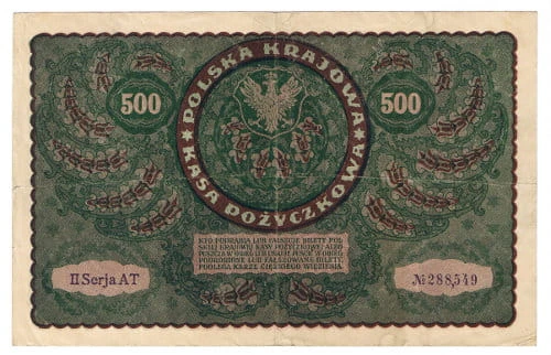 Banknot 500 Marek Polskich 1919 r.