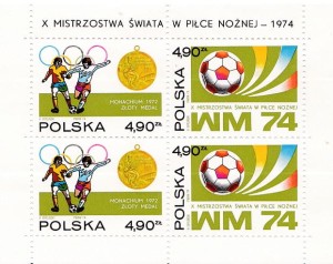 Bloczek 1974 r. X Mistrzowsta Świata w piłce nożnej w RFN