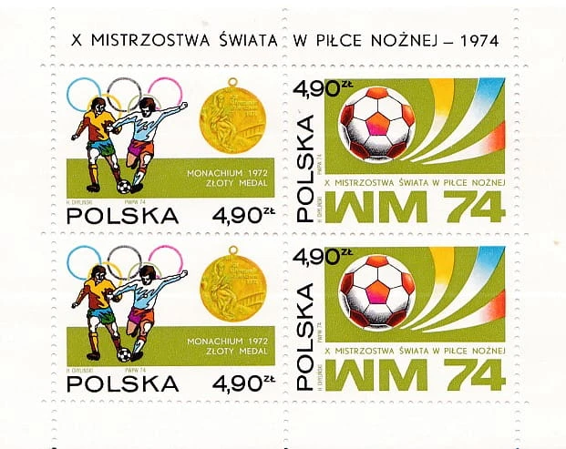 Bloczek 1974 r. X Mistrzowsta Świata w piłce nożnej w RFN