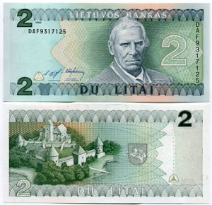 Litwa 2 Litai 1993 r. UNC