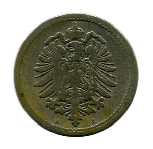 Niemcy 5 Pfennig 1876 r. 