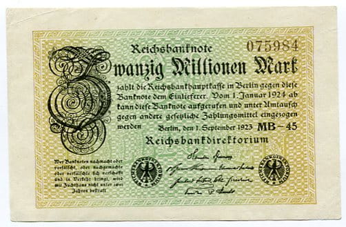 Niemcy 20 Millionen Mark 1923 r. 