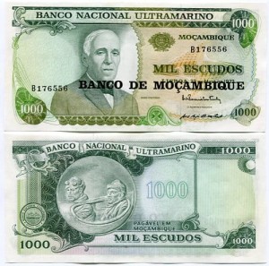 Mozambik 1000 Escudos 1972 r. UNC