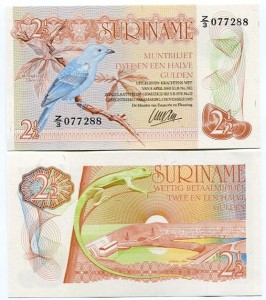 Surinam 2 1/2 Gulden 1985 r. UNC