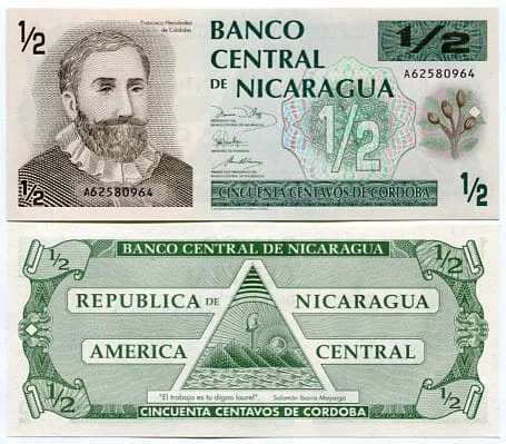 Nikaragua 1/2 Cordobas 1991 r. UNC