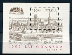 Znaczki 1997 r. 1000 lat Gdańska