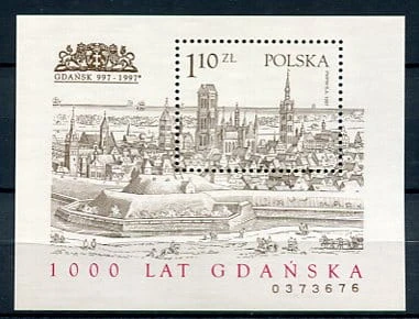 Znaczki 1997 r. 1000 lat Gdańska