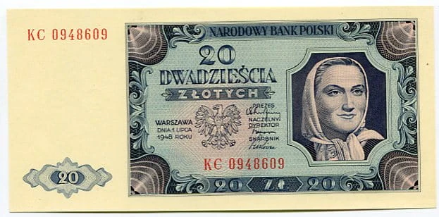Banknot 20 zł 1948 r.