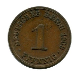 Niemcy 1 Pfennig 1909 r.