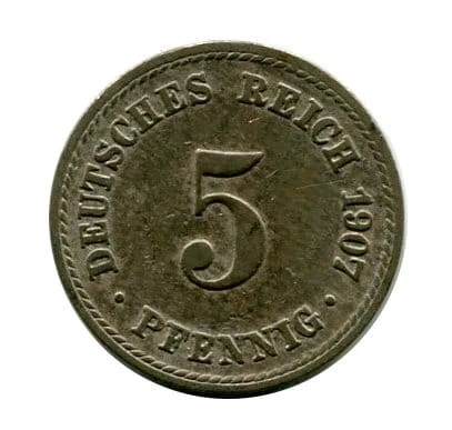 Niemcy 5 Pfennig 1907 r.
