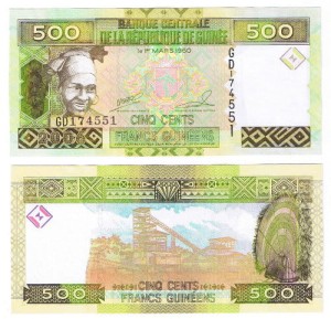 Gwinea 500 Franków UNC