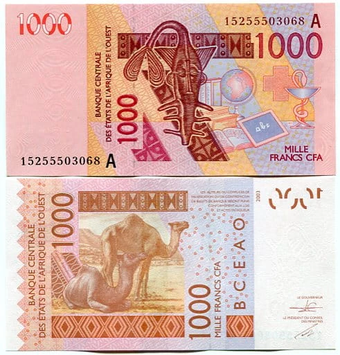 Wybrzeże Kości Słoniowej 1000 Francs 2003 r. UNC