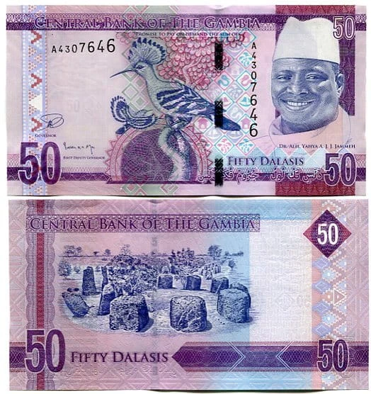 Gambia 50 Dalasis 2015 r. UNC