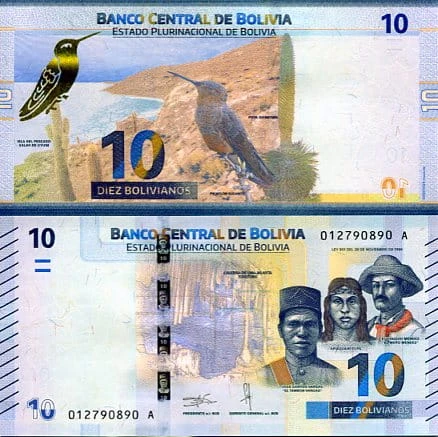 Boliwia 10 Bolivianos 2018 r. UNC