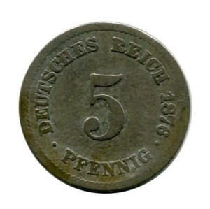Niemcy 5 Pfennig 1876 r. 