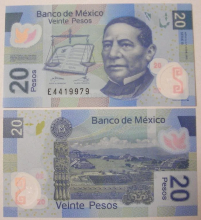 Meksyk 20 Pesos 2011 r. Polimer UNC 