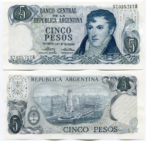 Argentyna 5 Peso 1974 r. UNC