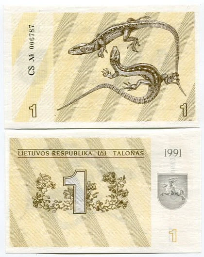 Litwa 1 Talonas 1991 r. UNC