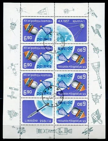 Znaczki 1977 r. 20 Lecie podboju kosmosu