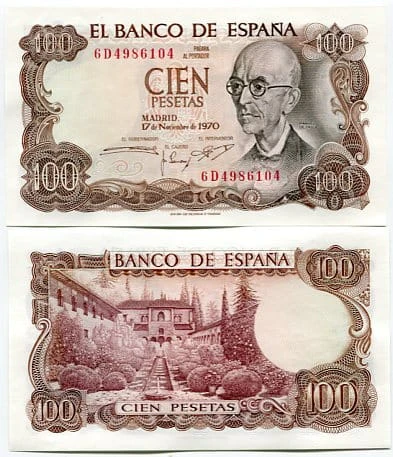 Hiszpania 100 Pesetas 1970 r.