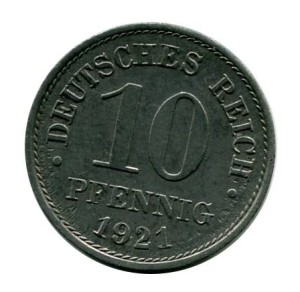 Niemcy 10 Pfennig 1921 r.