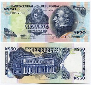 Urugwaj 50 Pesos 1989 r. UNC 