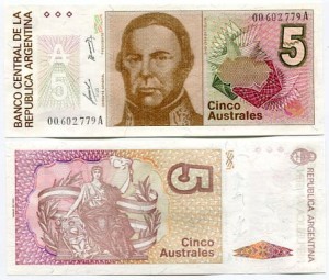Argentyna 5 Australes UNC