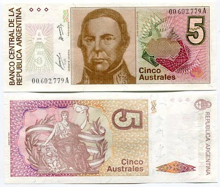 Argentyna 5 Australes UNC