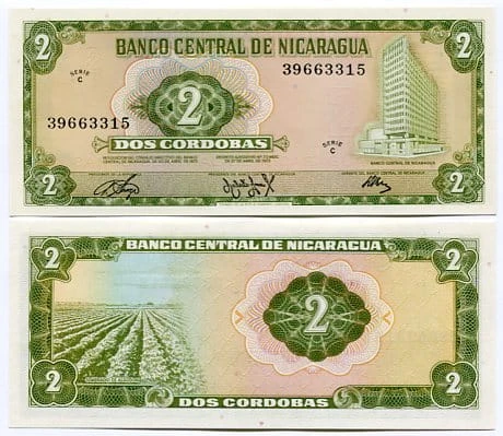Nikaragua 2 Cordobas 1972 r. UNC