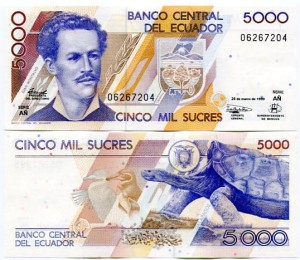 Ekwador 5000 Sucres 1999 r. UNC