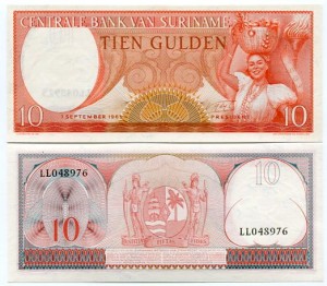 Surinam 10 Gulden 1963 r. UNC