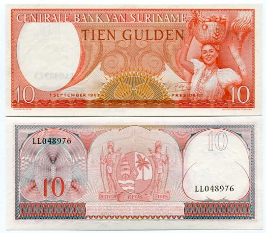 Surinam 10 Gulden 1963 r. UNC