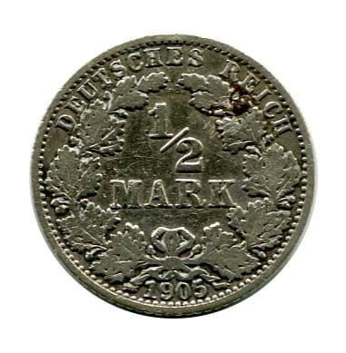 Niemcy 1/2 Marki 1905 r. 